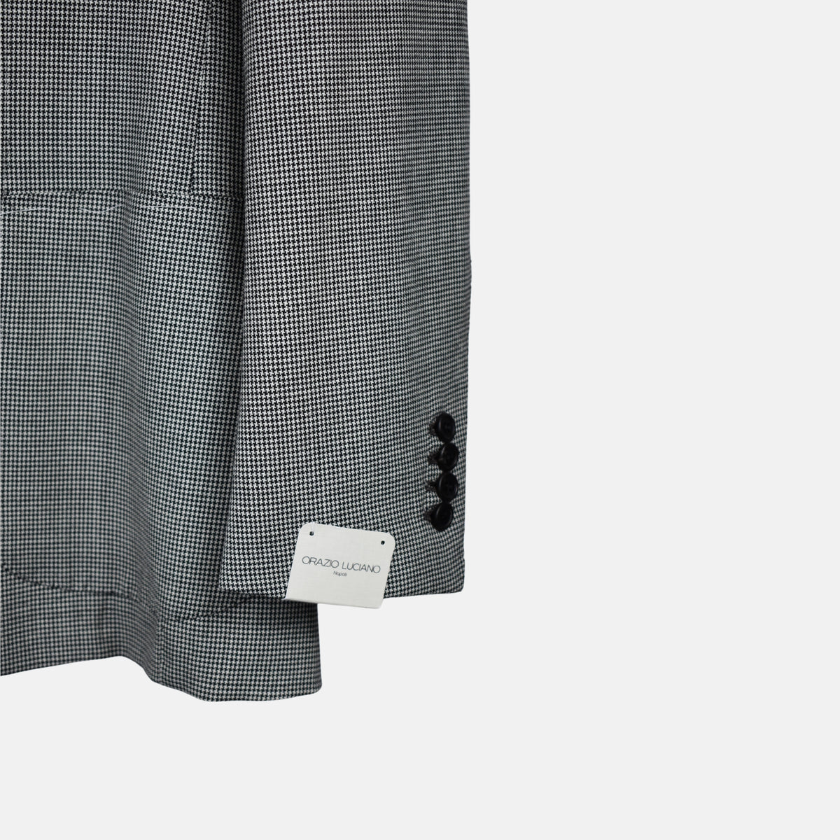 Black-White Houndstooth Patterned Blazer made of Wool (EU 50)