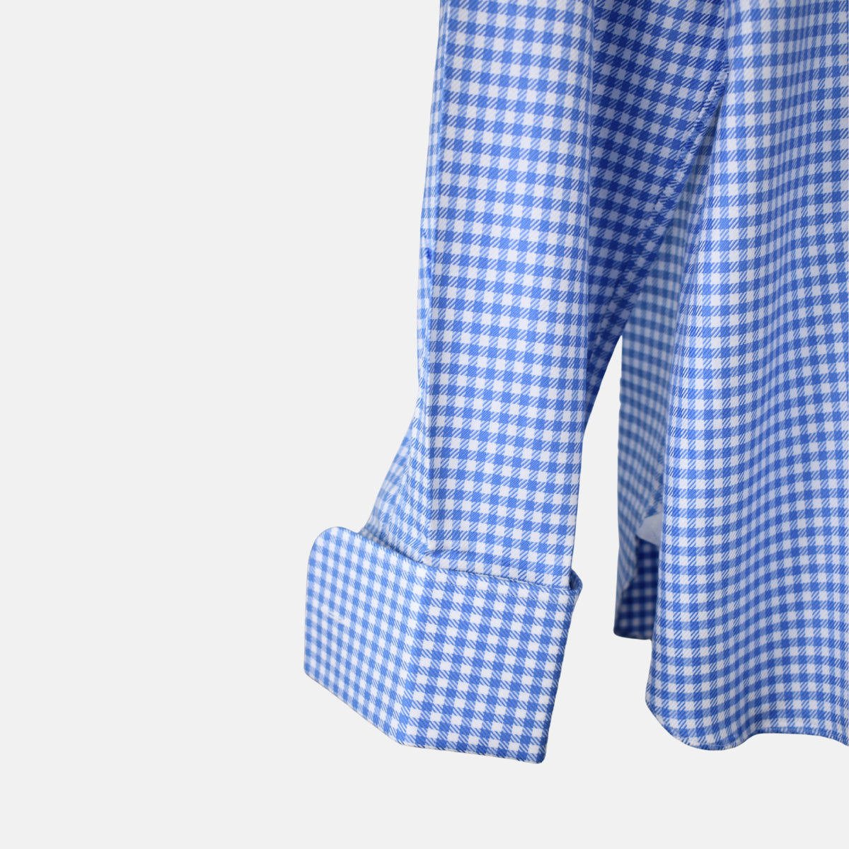 Blue/White Checked Cuffed Shirt made Cotton (EU 42)