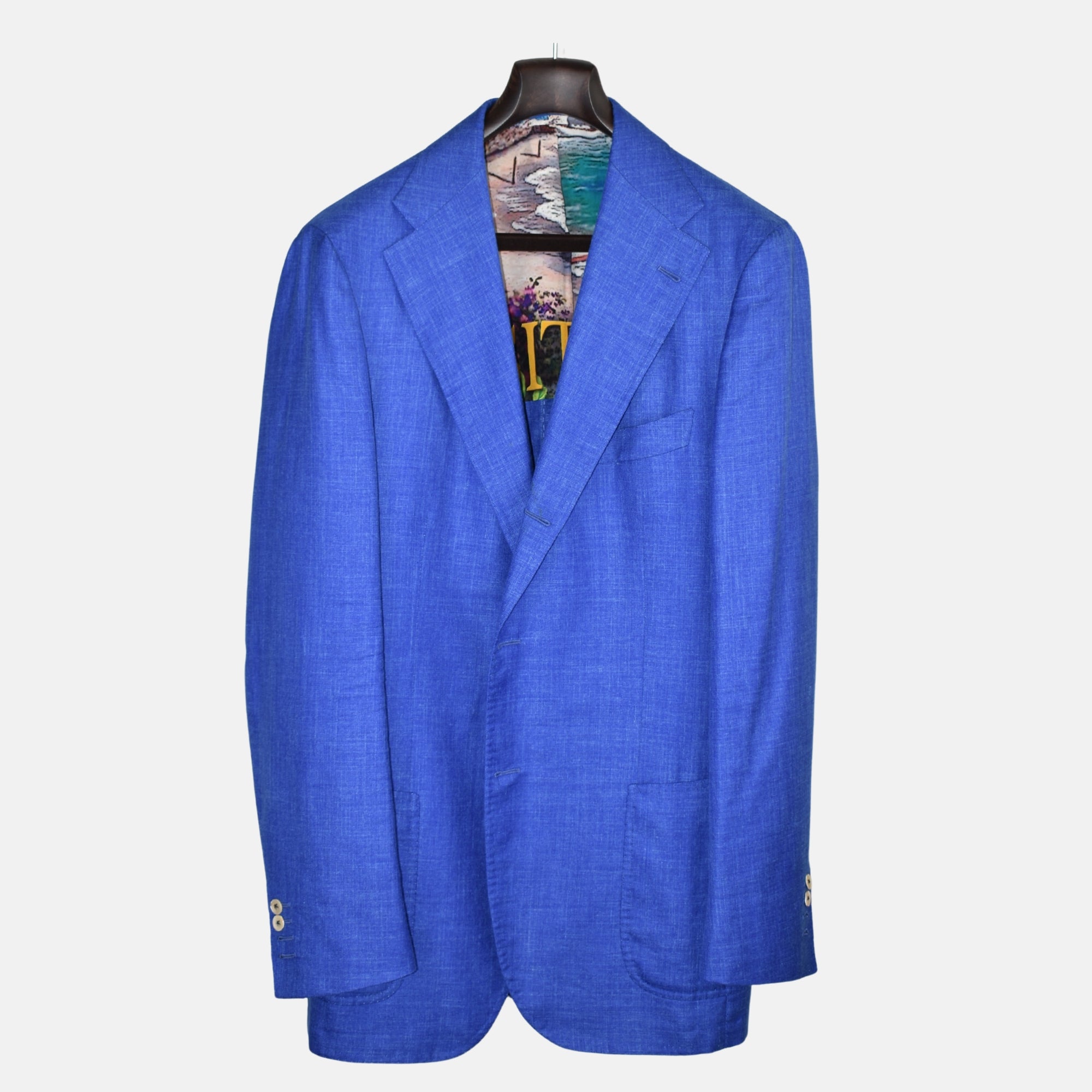 Blue Blazer made of Cotton/Linen/Wool (bespoke)