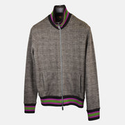 Multicoloured Hooded Jacket made of Wool (L)