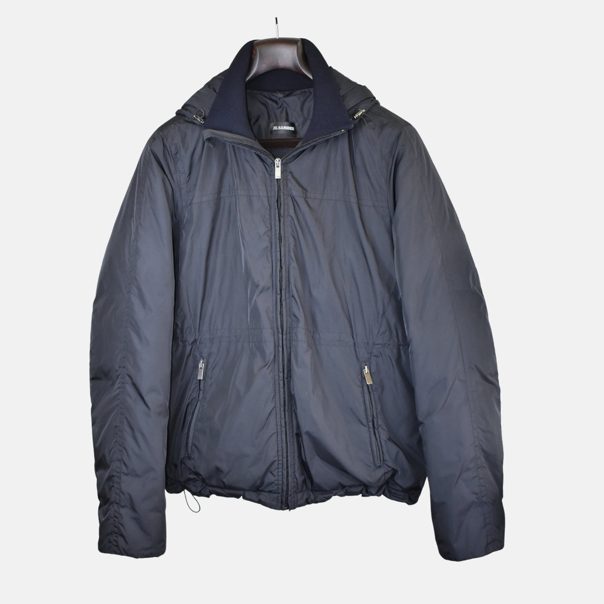 Navy Hooded Jacket made of Polyamide (EU 50)