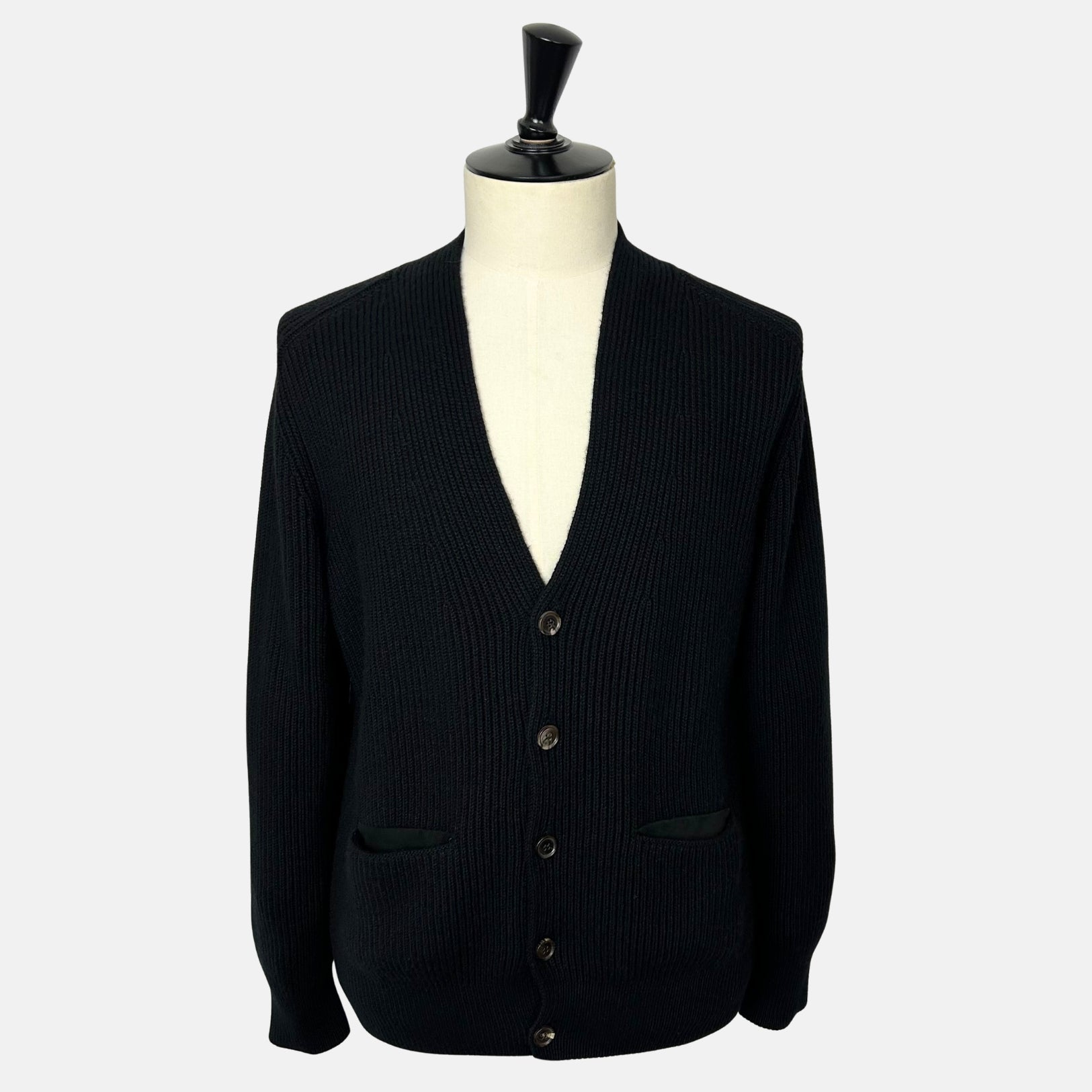 Black Cardigan made of Cashmere/Linen/Cotton (EU52)
