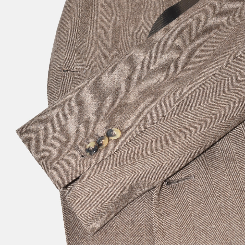 Brown Herringbone Coat made of Wool/ Cashmere (EU 50)