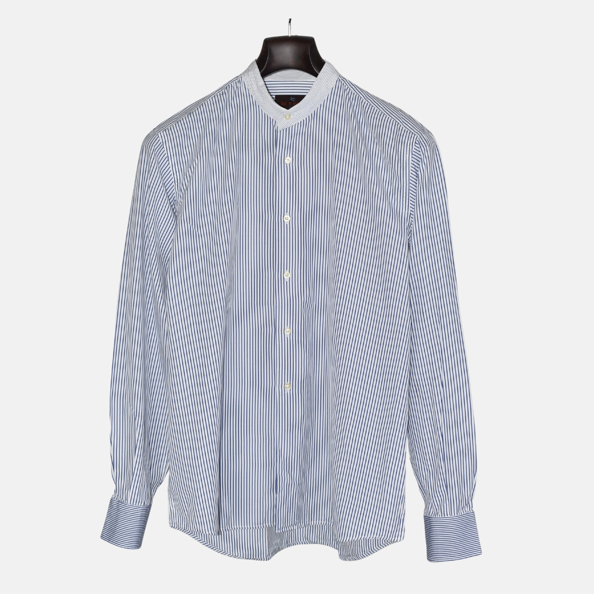 Blue-White Striped Shirt made of Cotton (EU 40)
