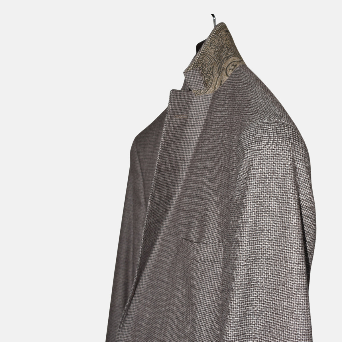 Brown-Gray Checkered Suit made of Wool ( EU 48)