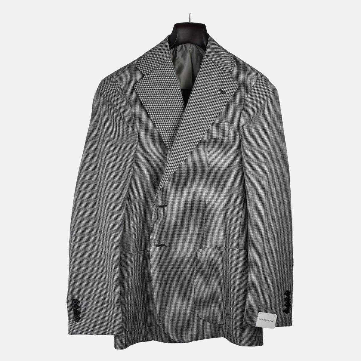Black-White Houndstooth Patterned Blazer made of Wool (EU 50)