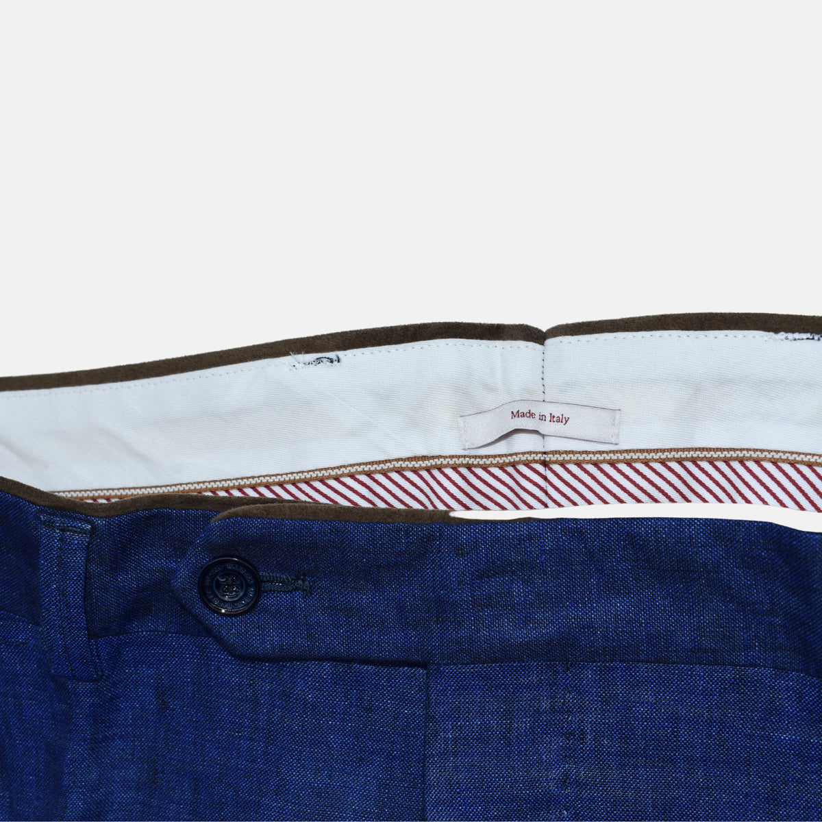 Electric Blue Trousers made of Linen ( EU 50)