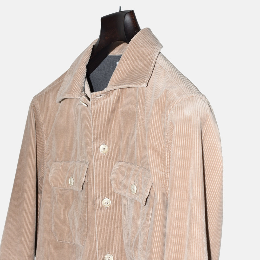 Beige Corduroy Overshirt made of Cotton (S)