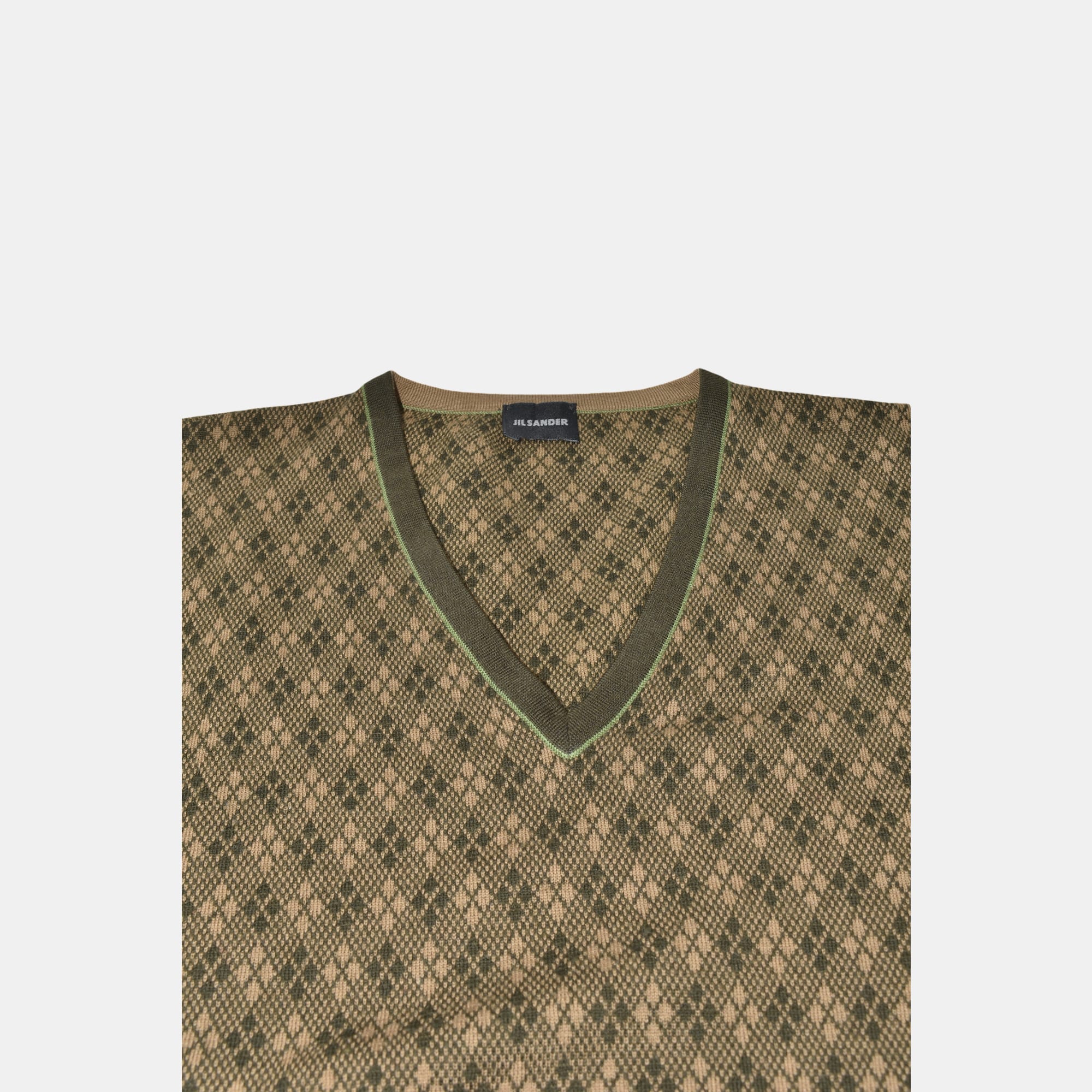Brown Patterned Sweater made of Virgin Wool (EU 50)
