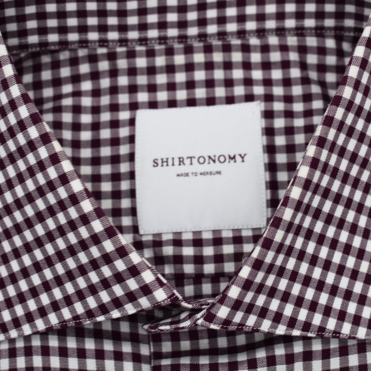 Bordeaux-White Checkered Shirt made of Cotton (EU 41)