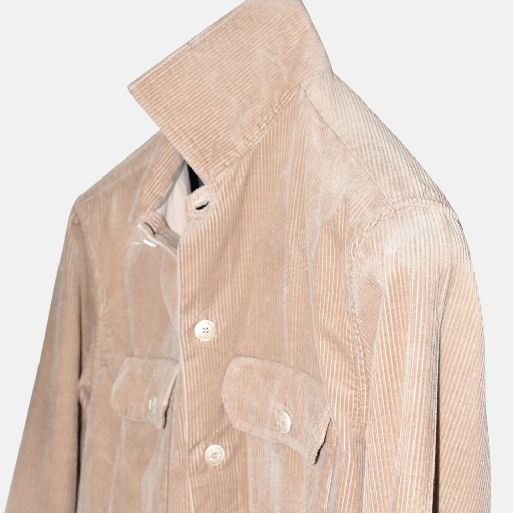 Beige Corduroy Overshirt made of Cotton (S)