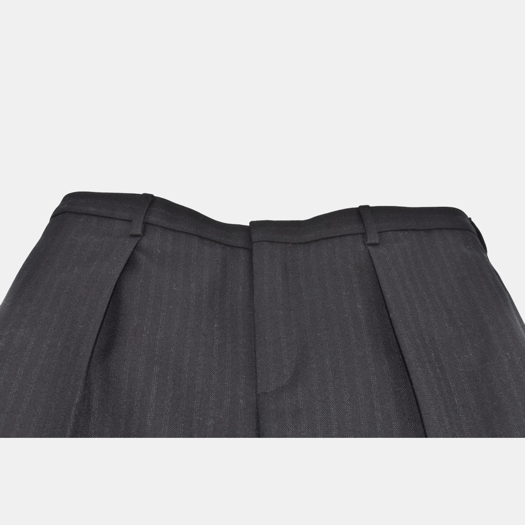 Black Striped Trousers made of Wool (EU 48)