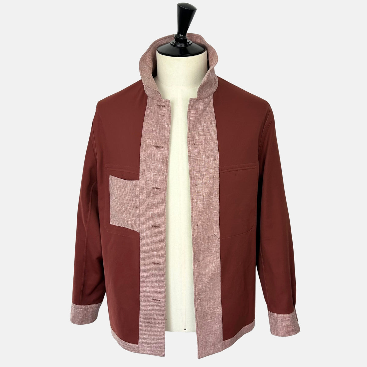 Bordeaux Mélange Blazer aus Leinen/Wolle/Seide (L)