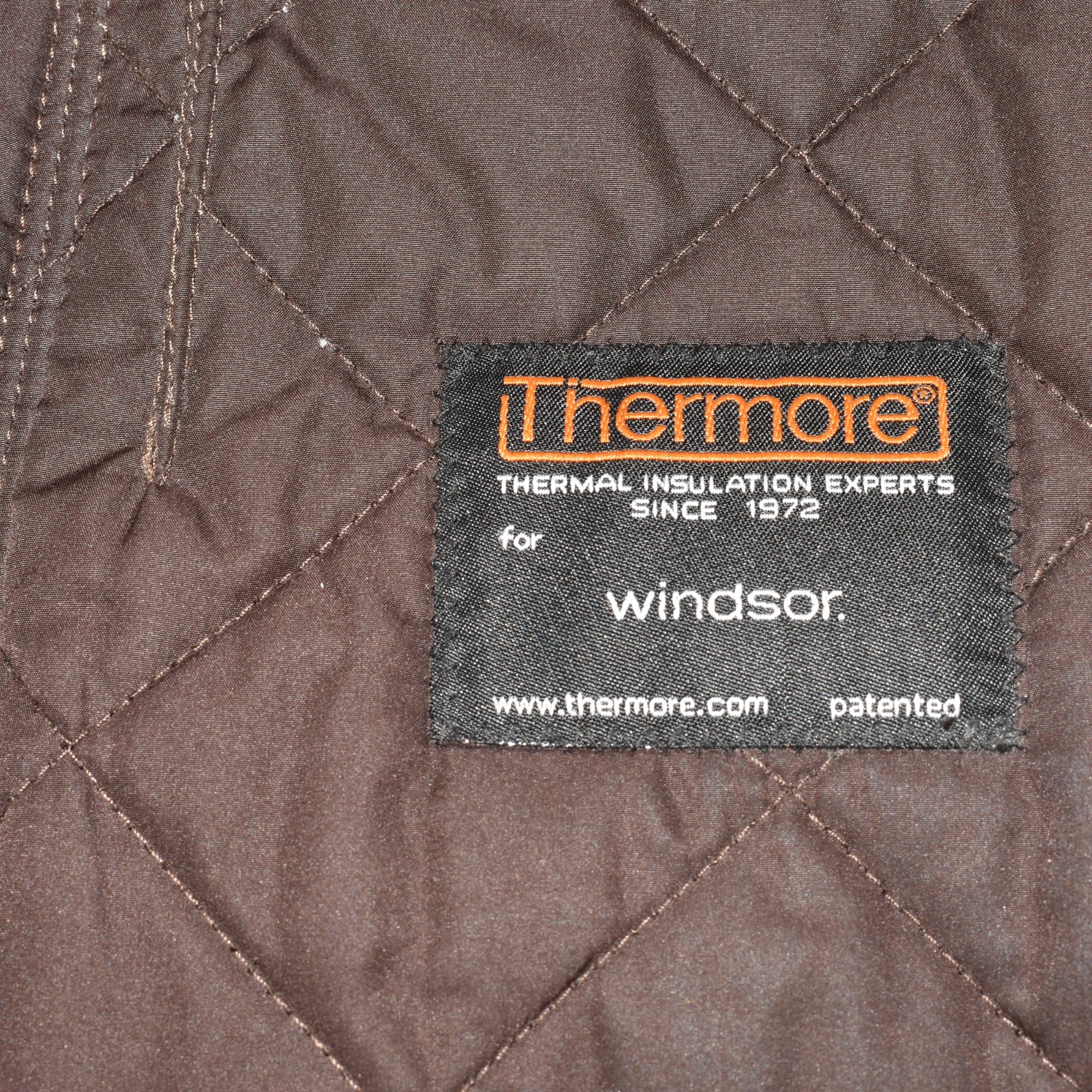 Braune Steppjacke aus Polyester/Leder Details (EU 52)