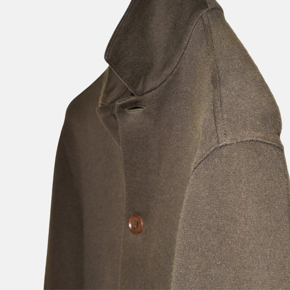 Dark Olive Overshirt made of Cotton/Silk/Cashmere (S)
