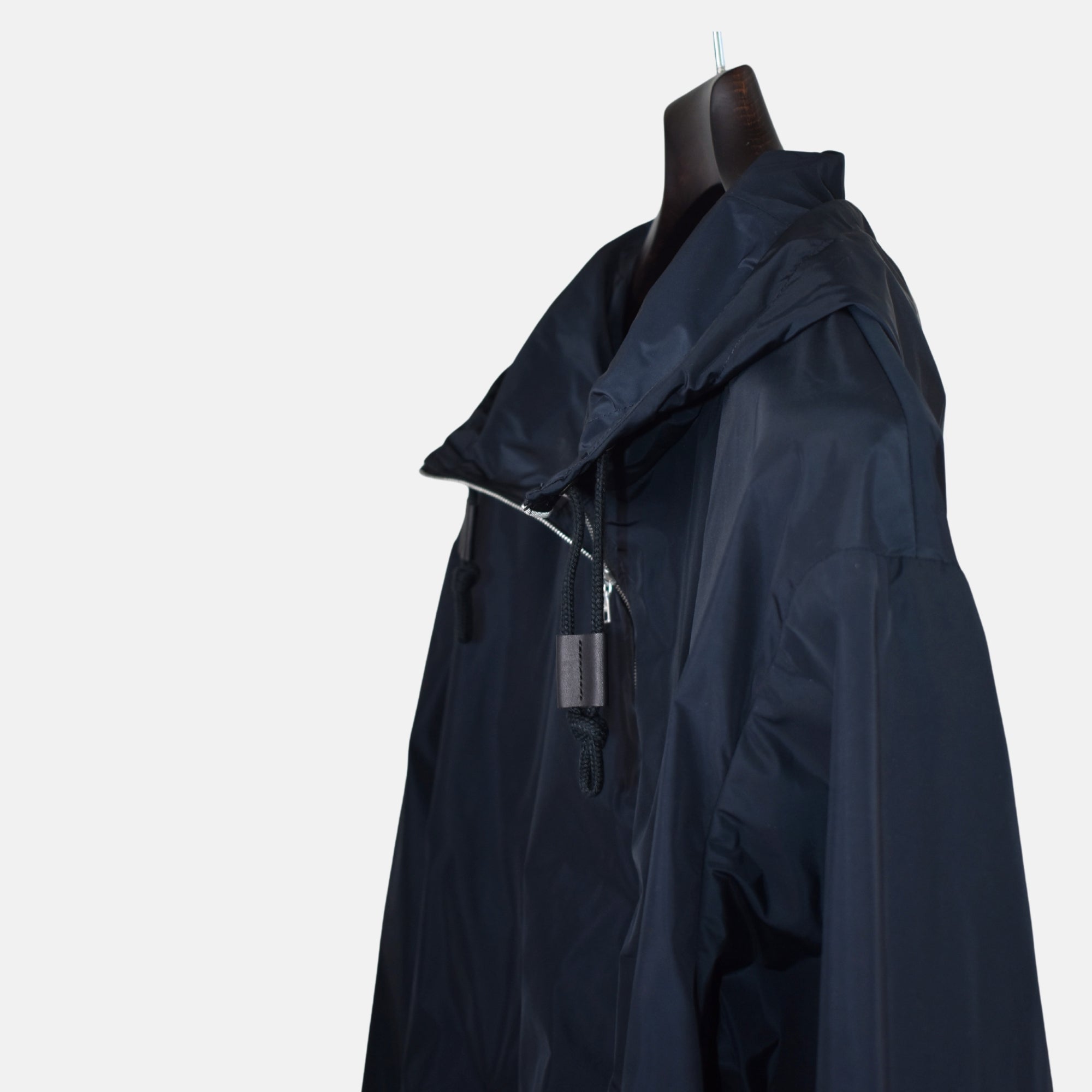 Marineblauer Regenmantel aus Polyester (S)