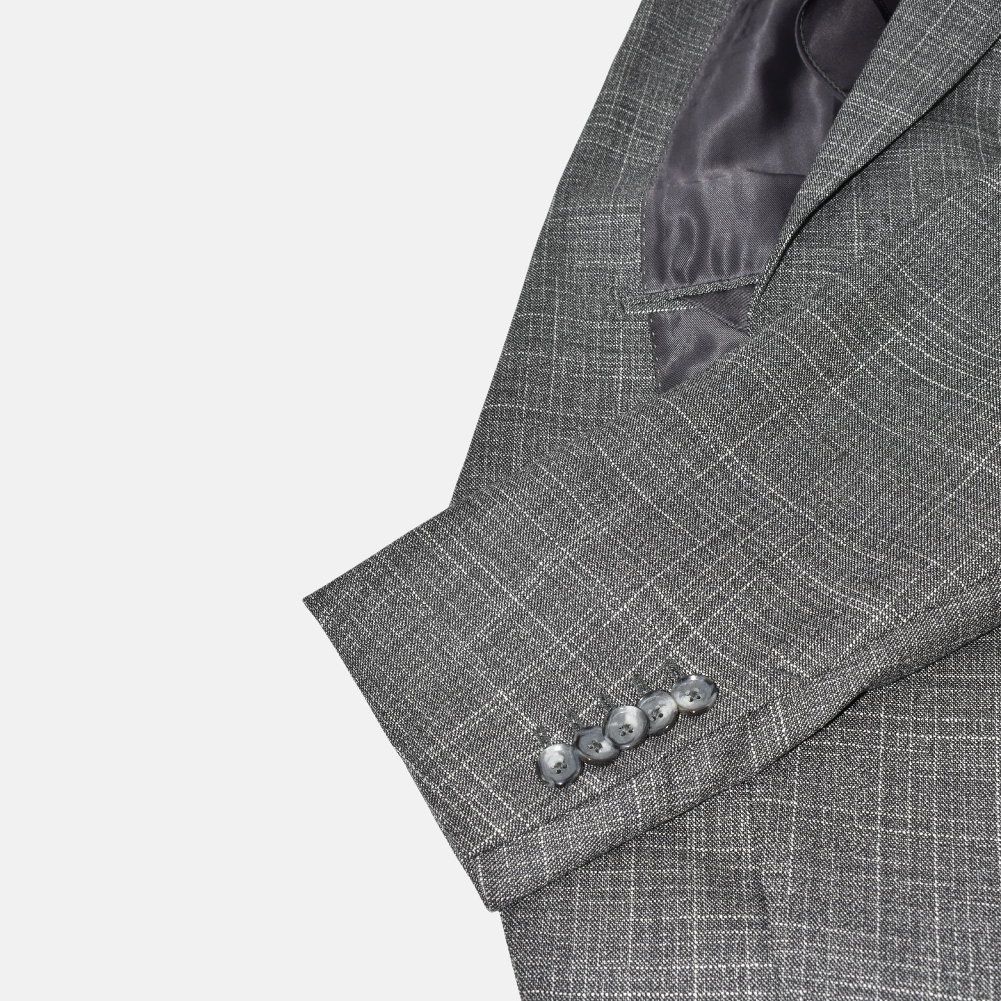 Grey Patterned Suit made of Virgin Wool/Silk (48)