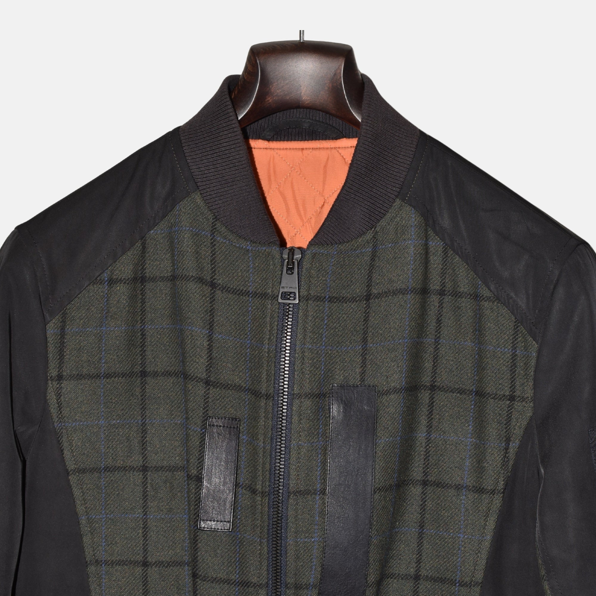 Black/Olive Checkered Bomber Jacket (M)