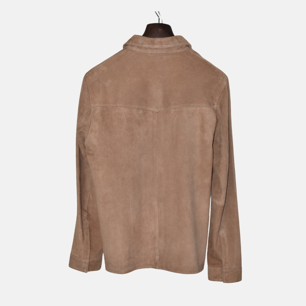 Taupe Overshirt made of Goat Suede (M)