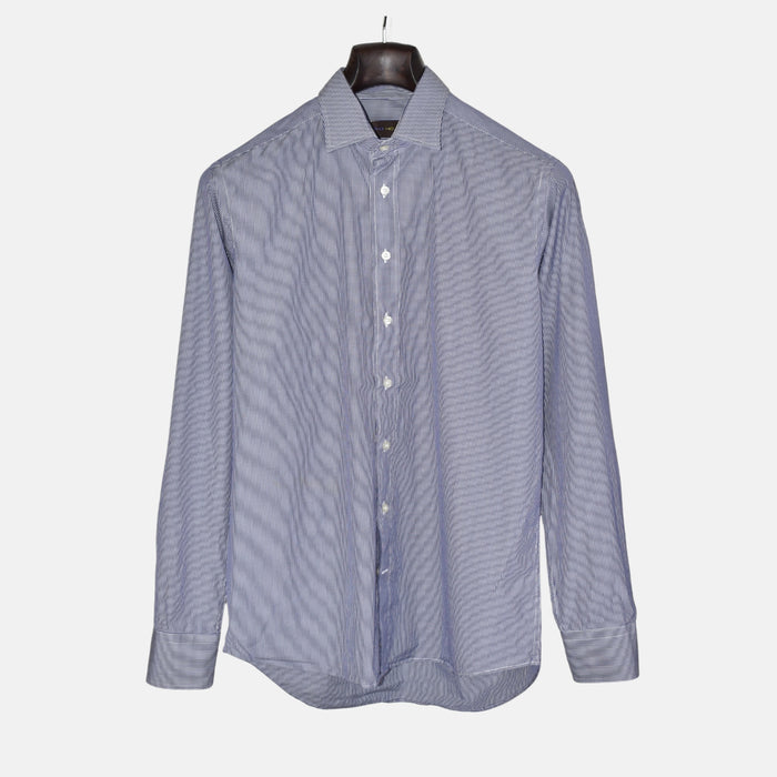 Blue-White Striped Shirt made of Cotton (EU 40)