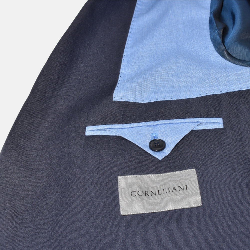 Navy Blazer made of Linen/ Silk (EU 50)