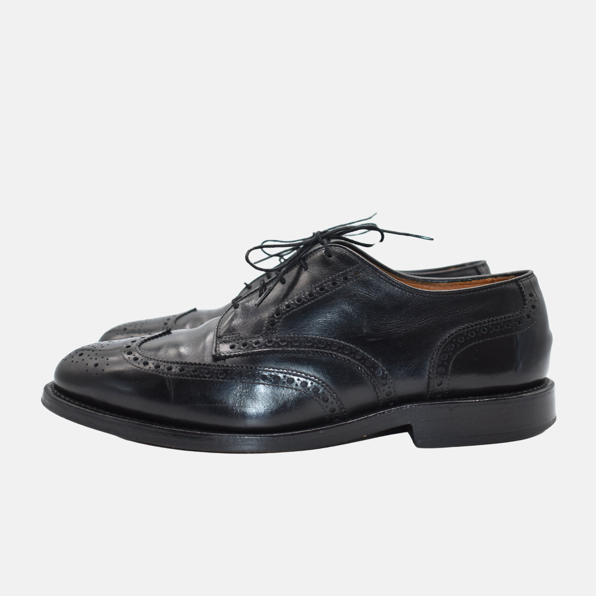 Black Budapester Shoes made of Leather (EU 43/US 10)