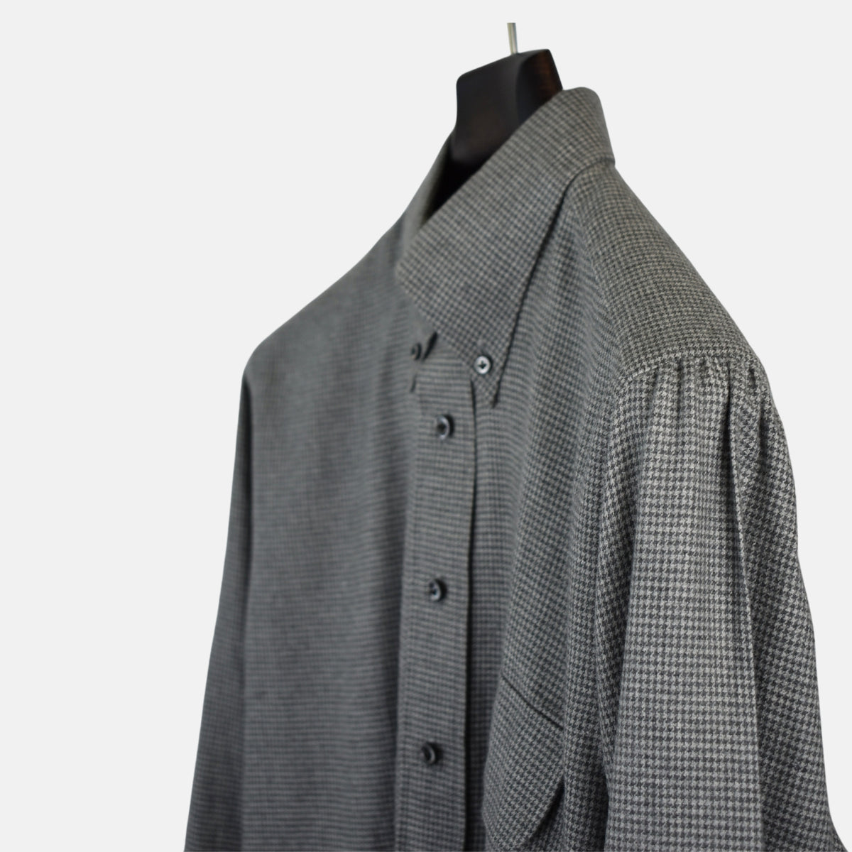 Gray Houndstooth Patterned Shirt made of Cotton (EU 42)