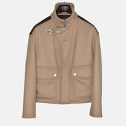 Beige/Brown Jacket made of Wool/Leather (EU 48)