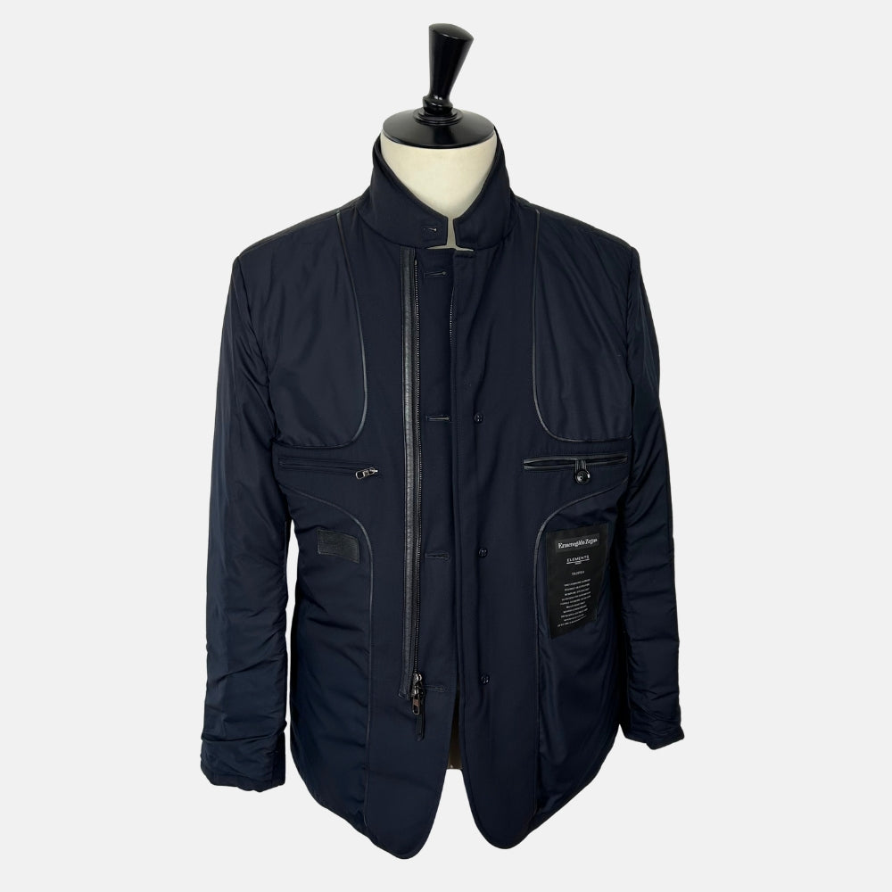 Navy Down Jacket made of Wool (EU 52)