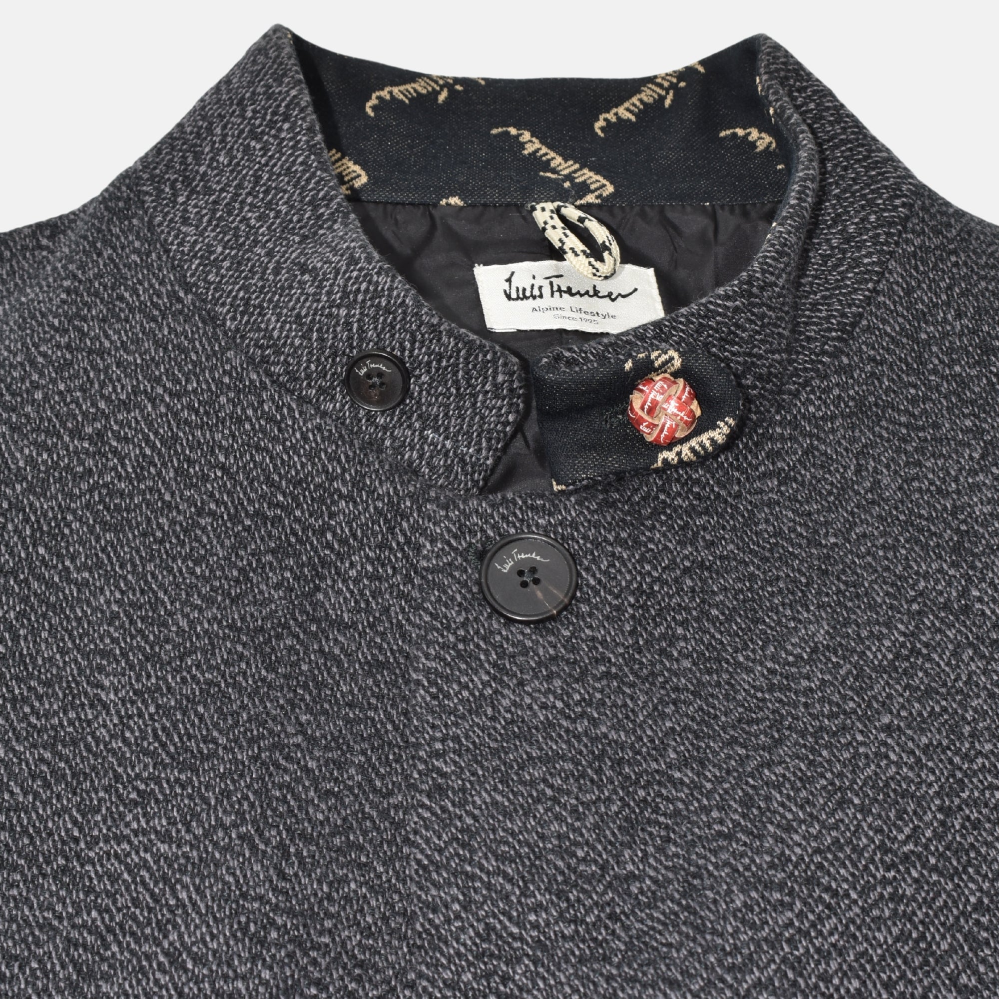 Anthrazitfarbene Melange-Jacke aus Baumwolle/Leinen/Polyamid (EU 54)