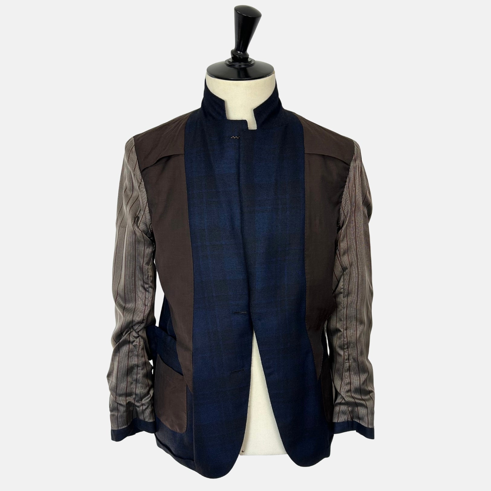 Navy Patterned Blazer made of Cashmere/Silk (EU 48)
