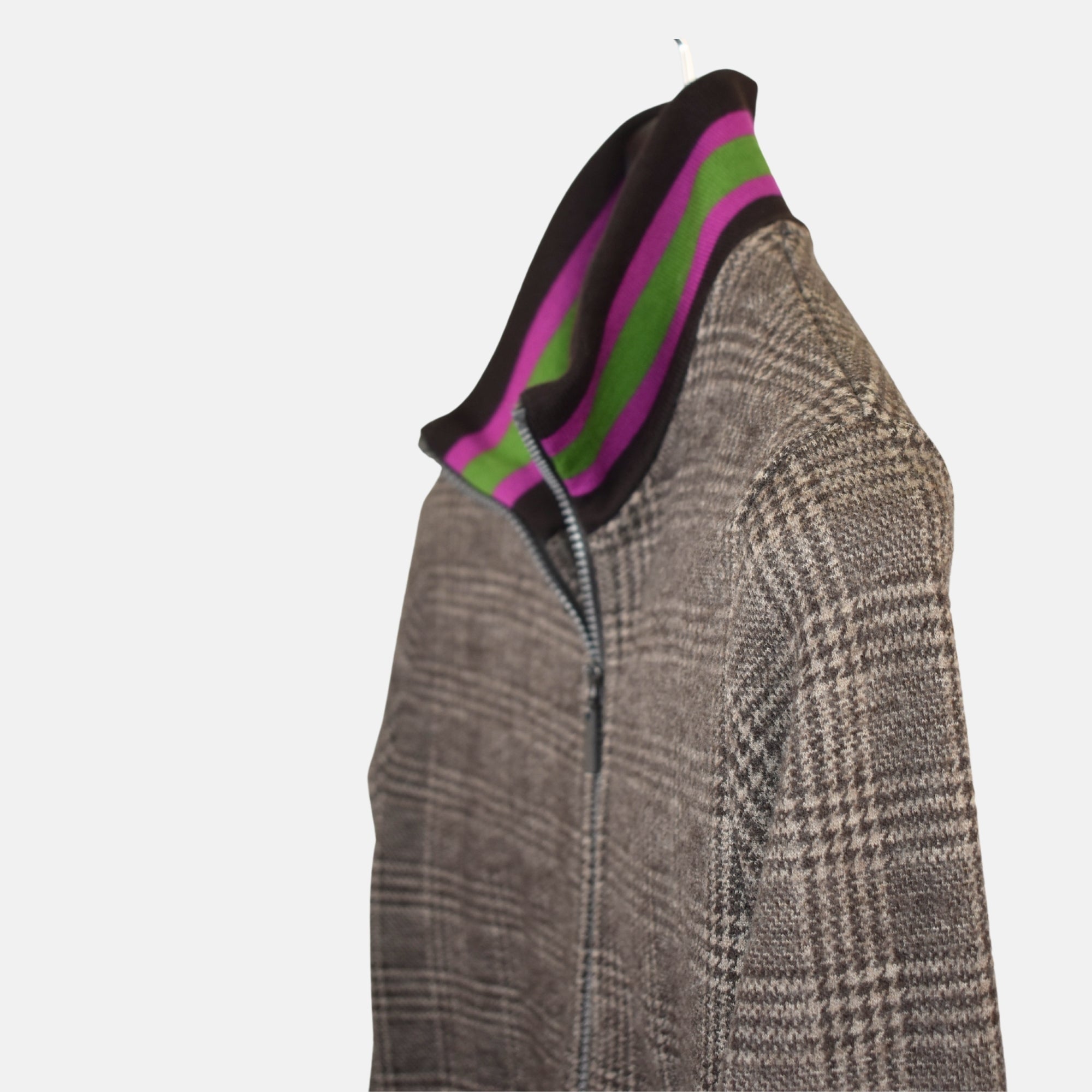 Multicoloured Hooded Jacket made of Wool (L)