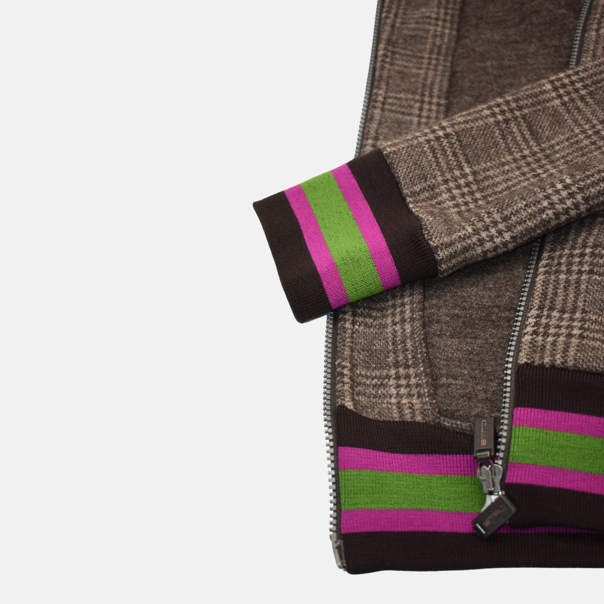 Multicoloured Hooded Jacket made of Wool (L)