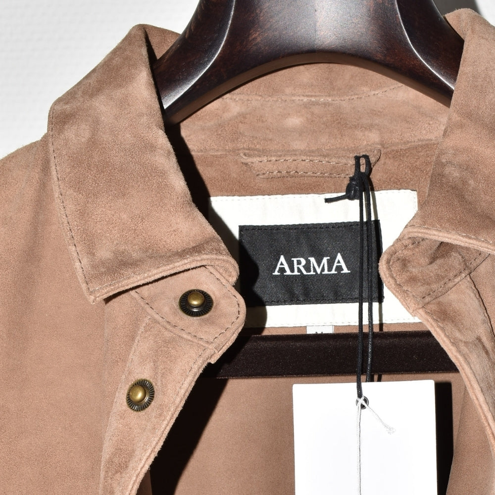 Taupe Overshirt made of Goat Suede (M)