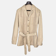 Beige Safari Jacket made of Linen/Camel Hair/Silk (EU 52)