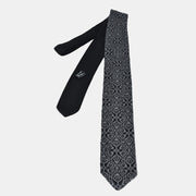 Black-Gray Patterned Tie made of Wool