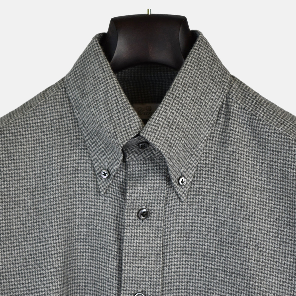 Gray Houndstooth Patterned Shirt made of Cotton (EU 42)