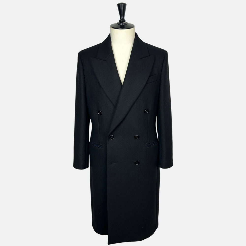 Black Doublebreasted Coat made of Wool (EU 48)