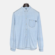 Light Blue Denim Shirt made of Cotton (M)