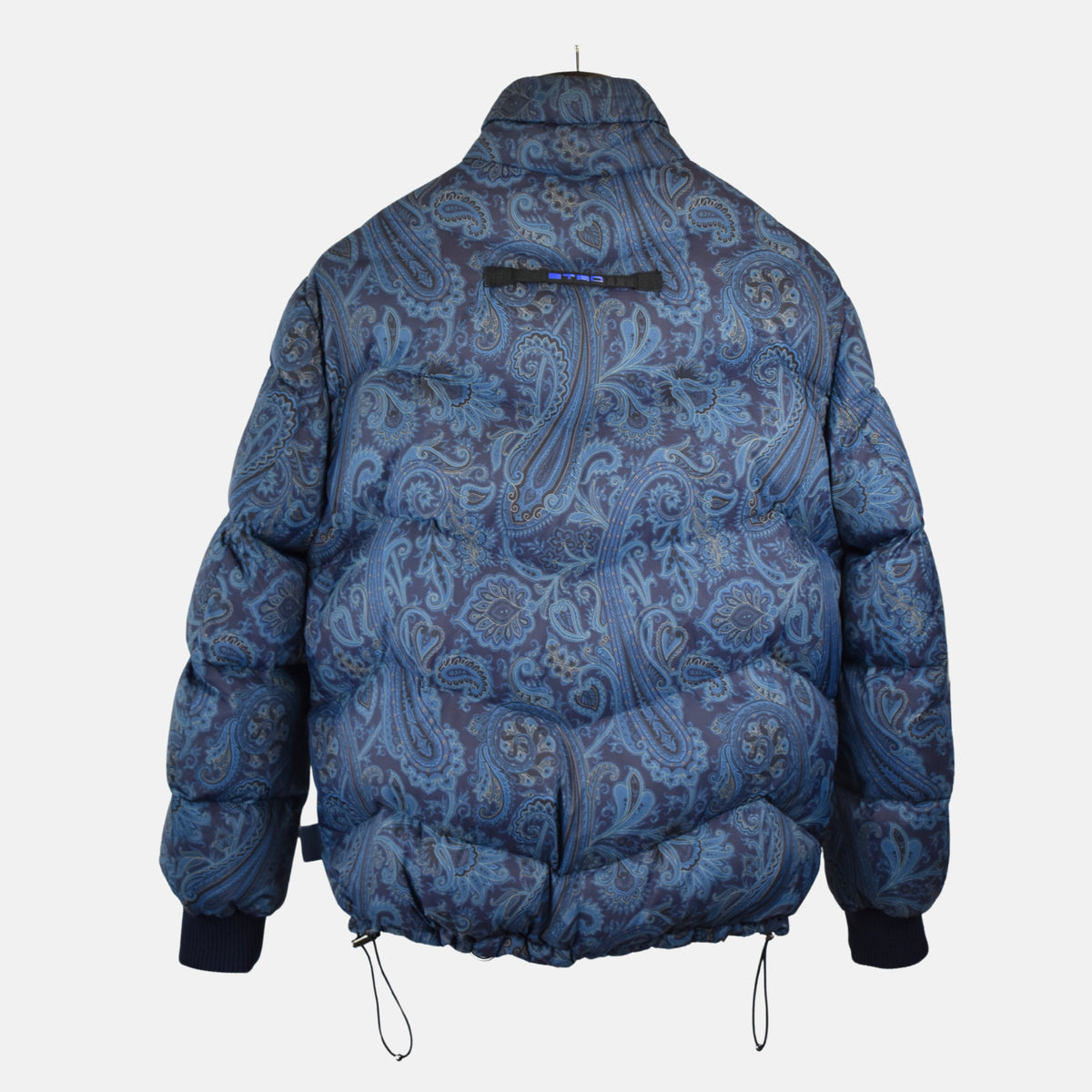 Blue Patterned Down Jacket made of Polyamide (S)