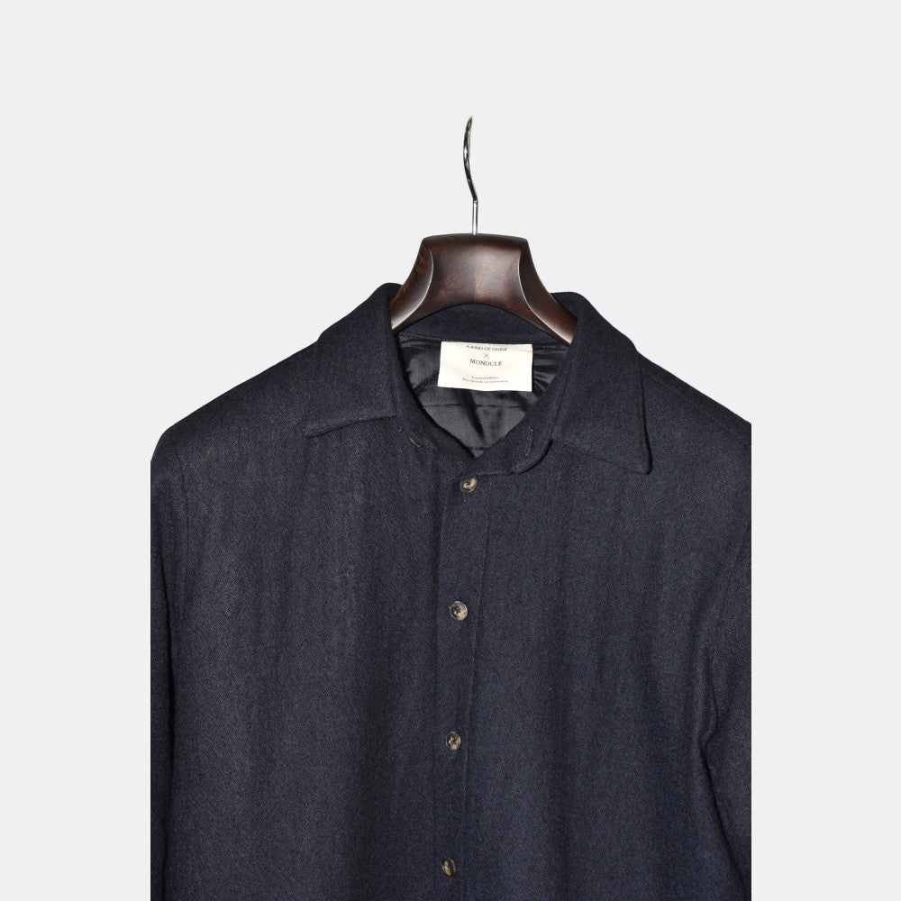 Navy Virgin Wool Overshirt