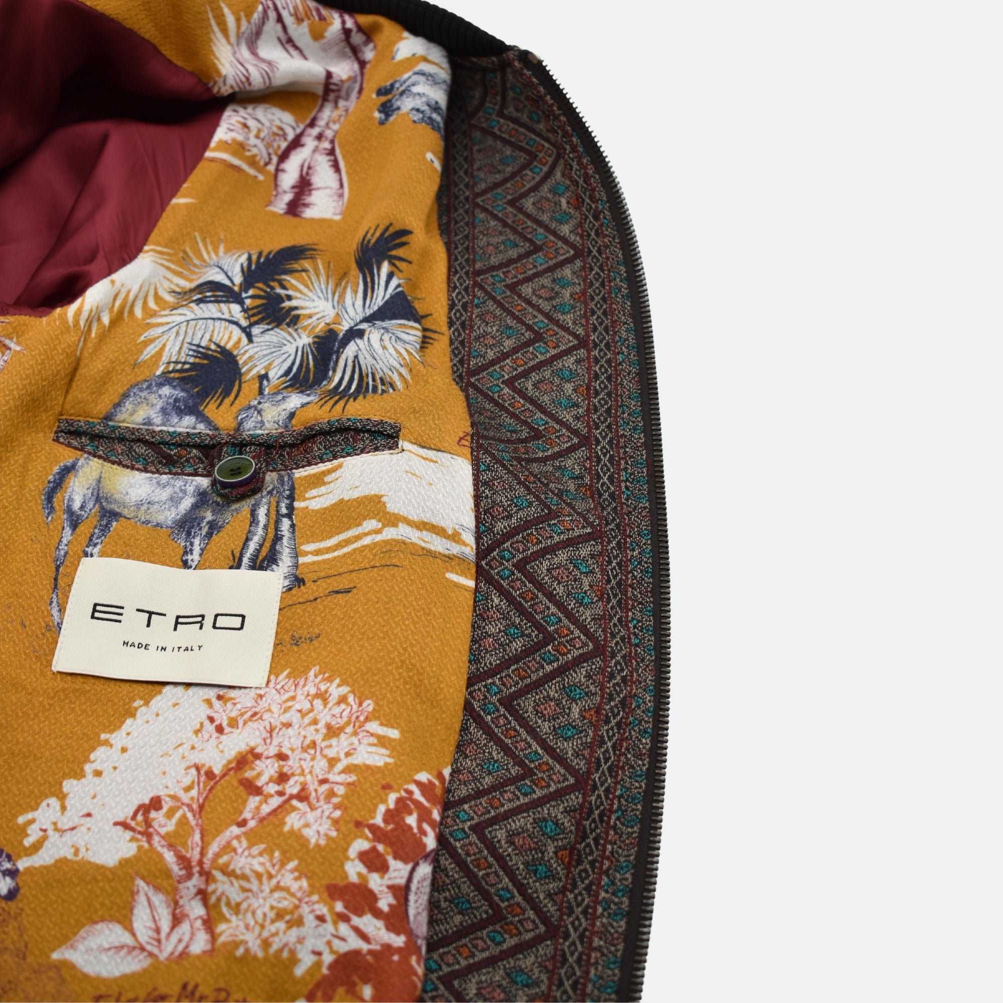 Mehrfarbige Blossonjacke aus Wolle/Seide (M)