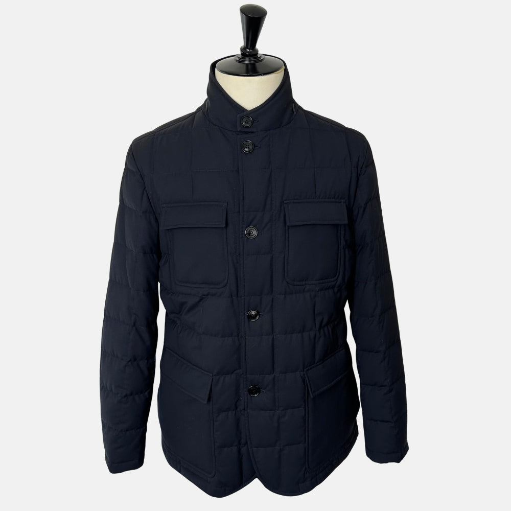 Navy Down Jacket made of Wool (EU 52)