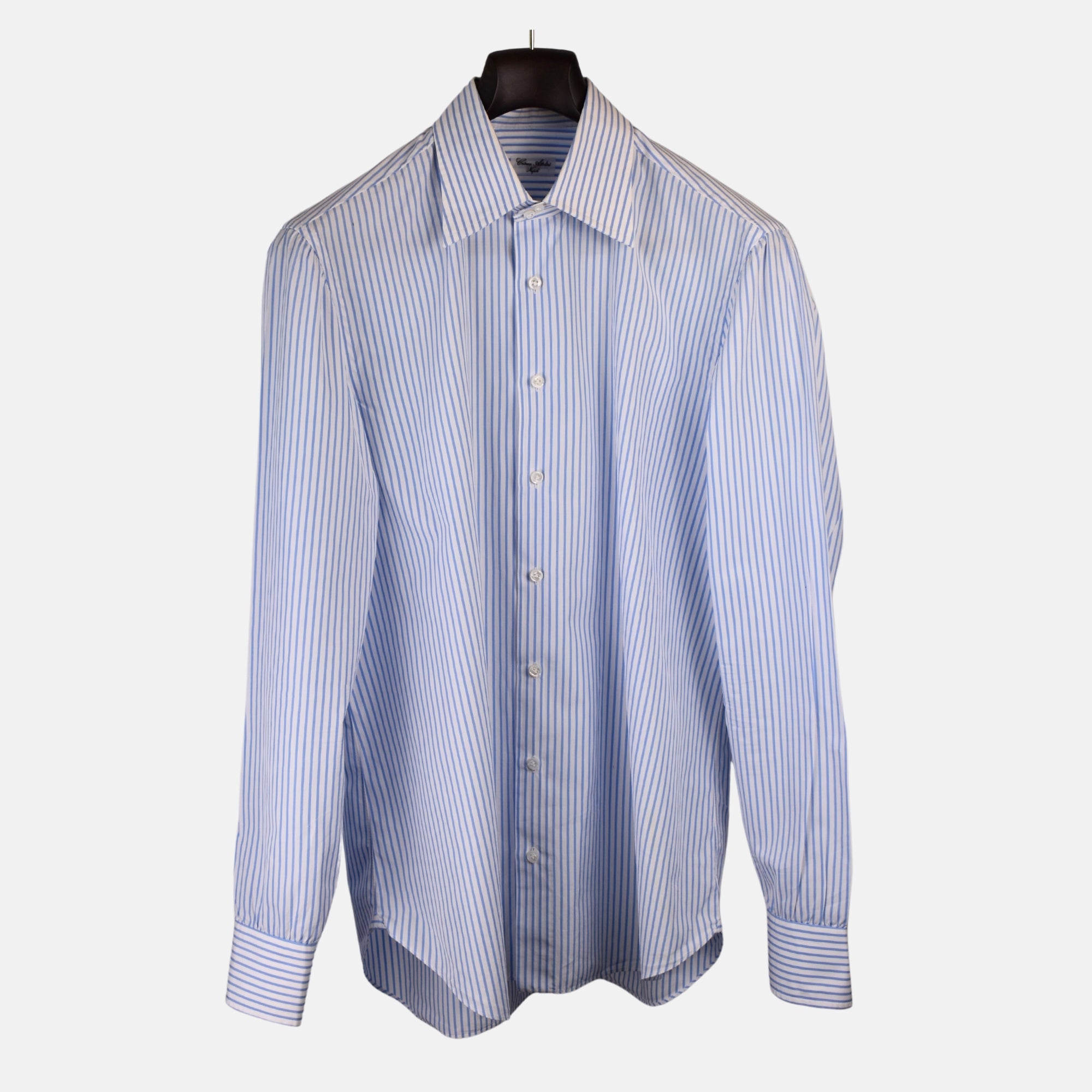 Blue-White Striped Shirt made of Cotton (EU 41)