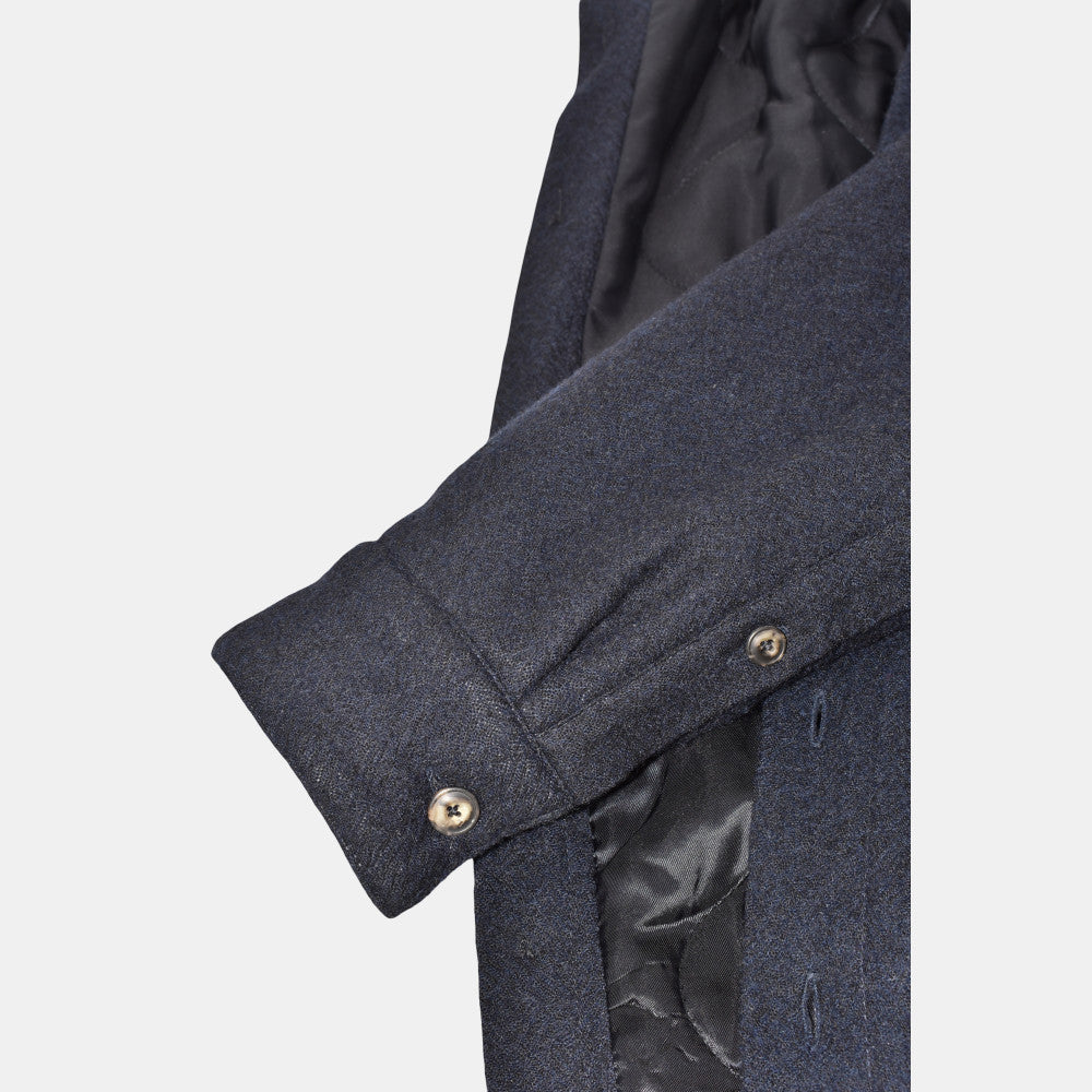 Navy Virgin Wool Overshirt
