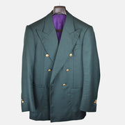 Grüner doppelreihiger Blazer aus Schurwolle (EU 48)