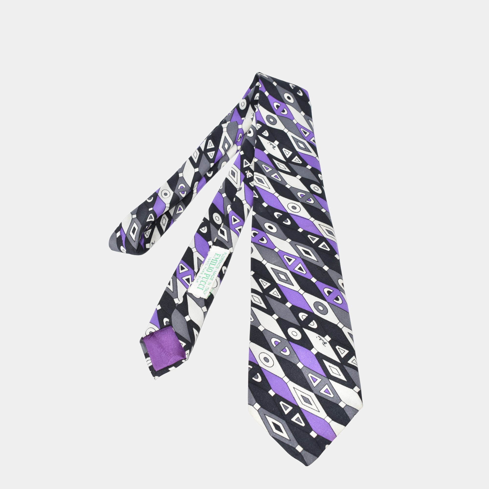 Multicoloured Patterned Tie made of Silk