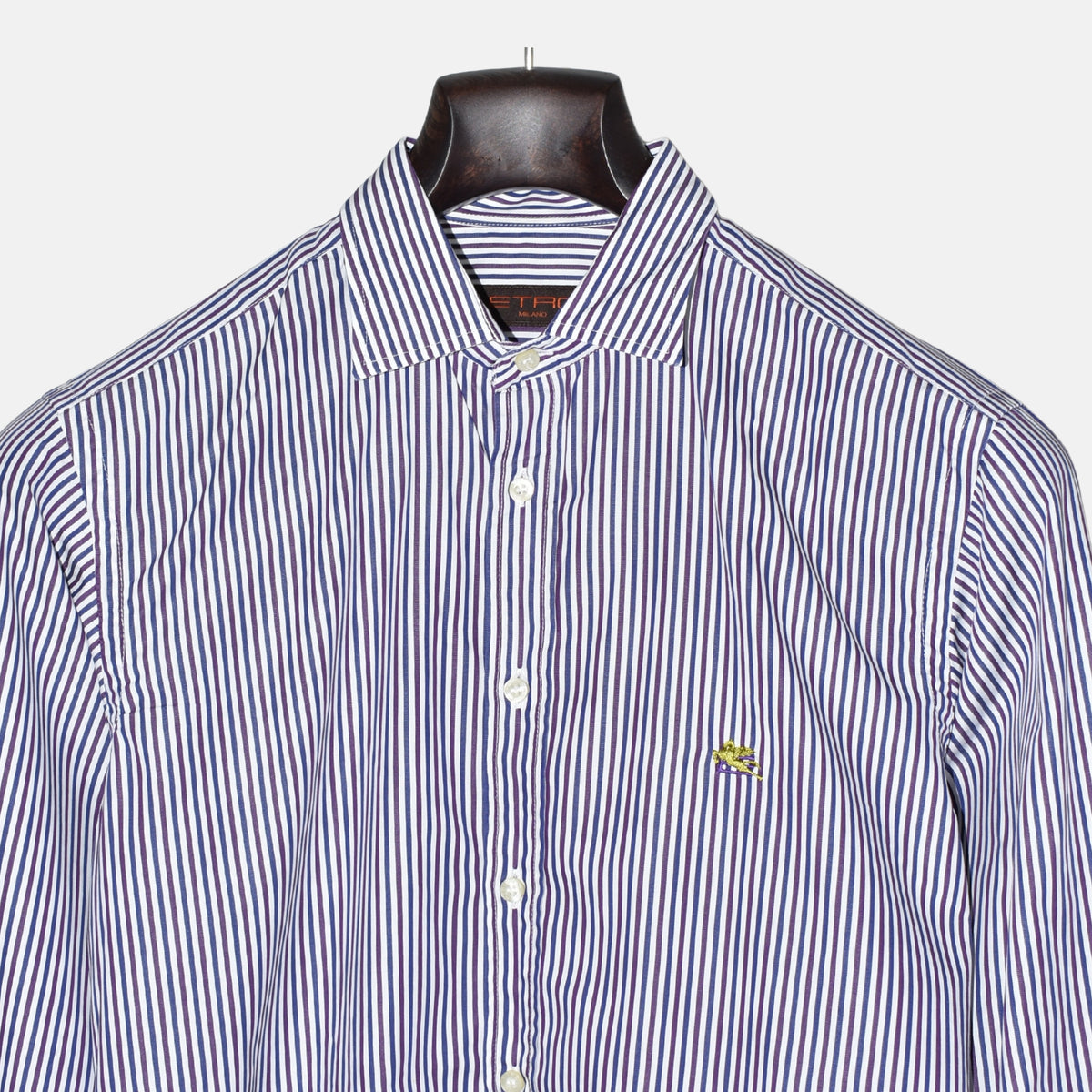 Blue-White Striped Shirt made of Cotton (EU 40)