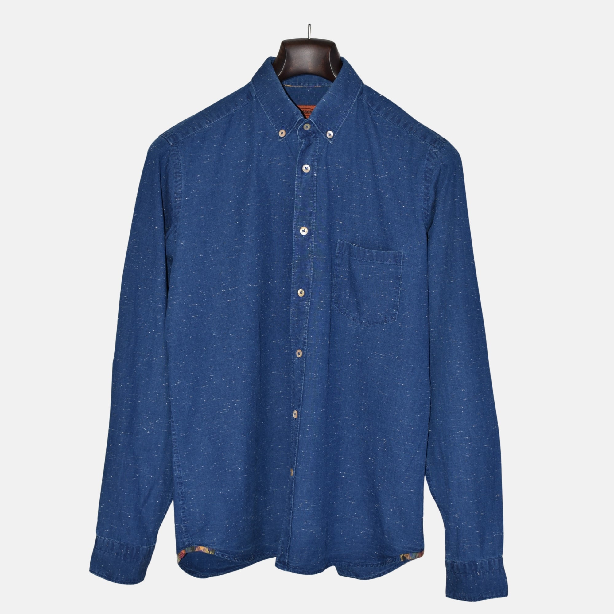 Blue Patterned Shirt made of Cotton (M)
