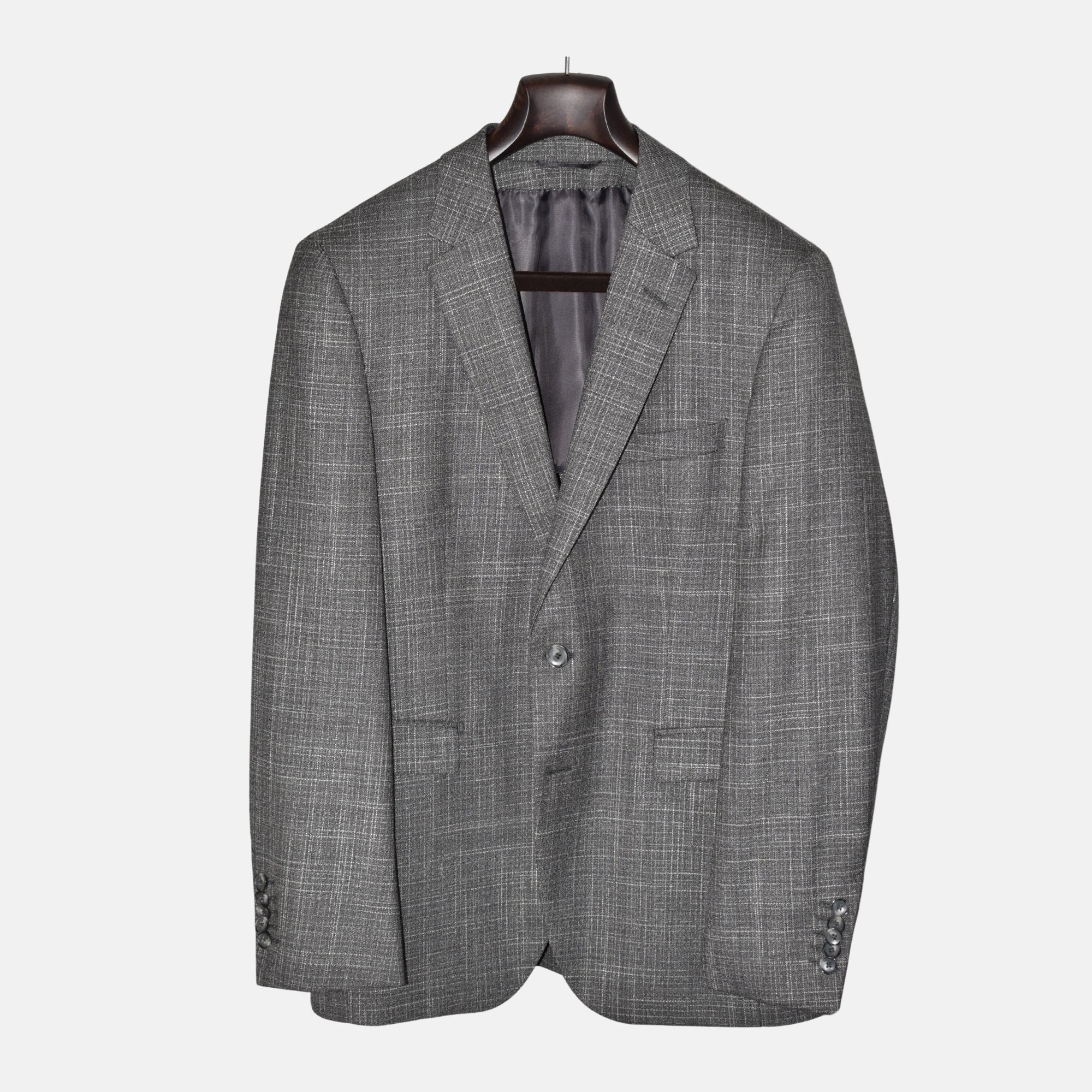 Grey Patterned Suit made of Virgin Wool/Silk (48)